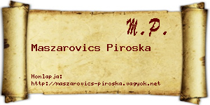 Maszarovics Piroska névjegykártya