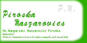 piroska maszarovics business card